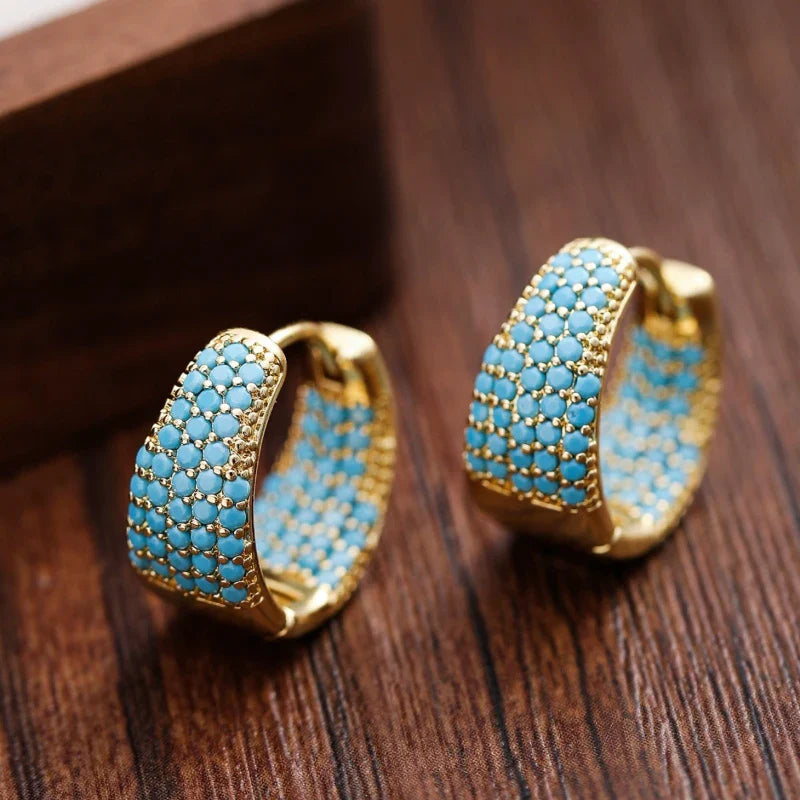 Women's Earrings Bohemian Style Clip Earrings Copper Synthetic Turquoise Earrings Party Wedding Mother's Day Accessories Vera Lux