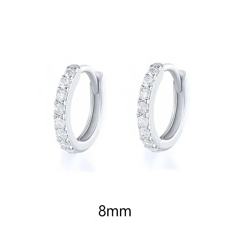 1 Pair Minimal Exquisite Hoop Crystal Zirconia Small Huggie Thin Cartilage Earring For Women Helix Tragus Piercing Jewelry Vera Lux