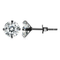 Bamoer CZ Stud Earrings 925 Sterling Silver Platinum Plated Round Cubic Zirconia Hypoallergenic Barbell Earrings 4-7mm Vera Lux