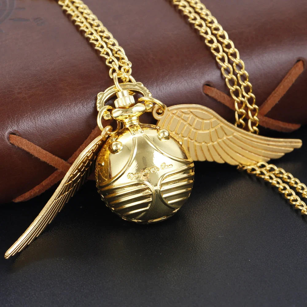 Magic Gold Fairy Ball Quartz Pocket Watch Men's and Women's Vintage Fob Watch Children's Gift Pendant Necklace Souvenir Cf1177 Vera Lux