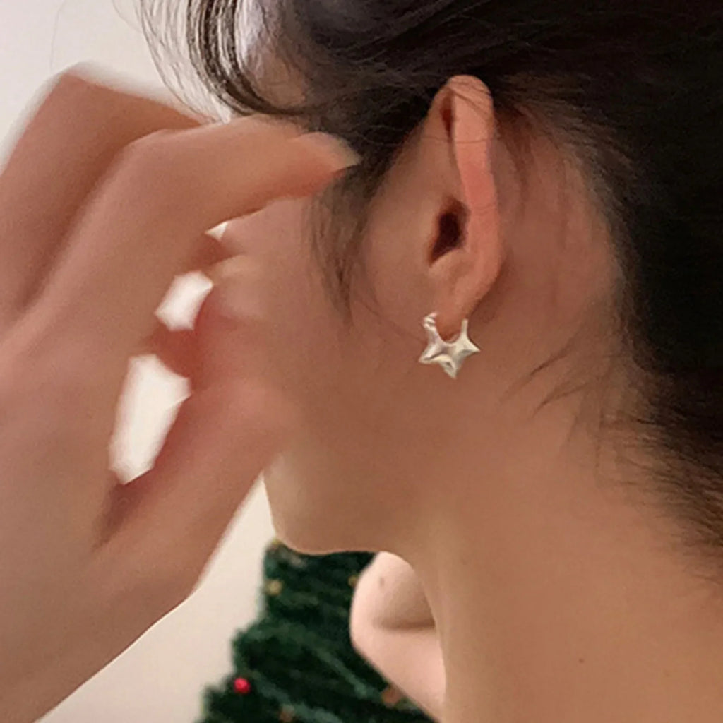 925 Sterling Silver Vintage Simple Star Earrings For Women Trendy Earring Jewelry Prevent Allergy Party Accessories Gift Vera Lux
