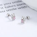 925 Sterling Silver Adorable Bear Ear Studs Screw-On Ear Plugs Stylish Ear Jewelry Exquisite Gift Vera Lux
