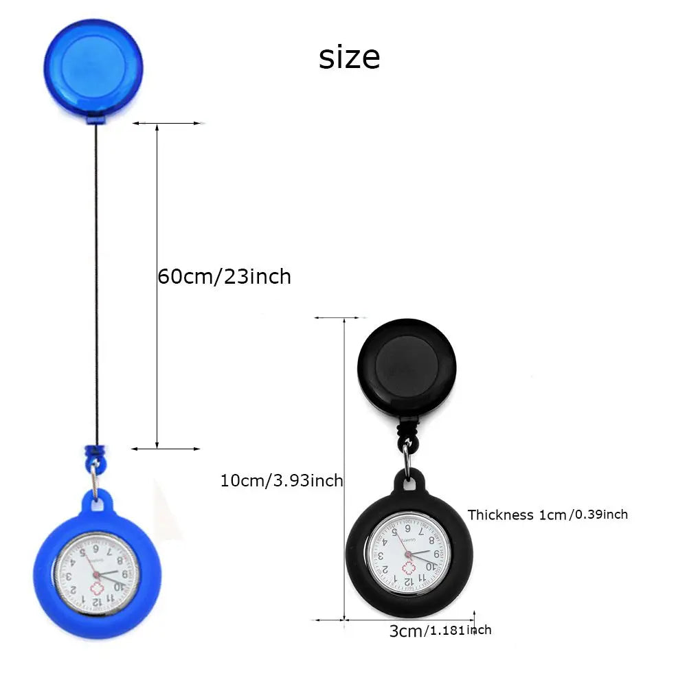 1PC New Retractable Nurse Watch Clip-on Fob Watch Doctor Medical Hanging Brooch Pin Quartz Clock Doctor Nurse Gifts Vera Lux