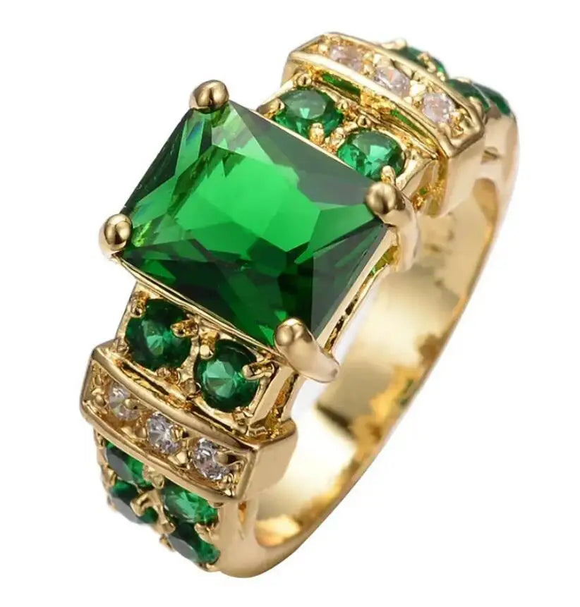 Fashion Exquisite Gold Color Square Shape Hoop Rings For Women Party Accessories Gifts Custom Jewelry Vera Lux