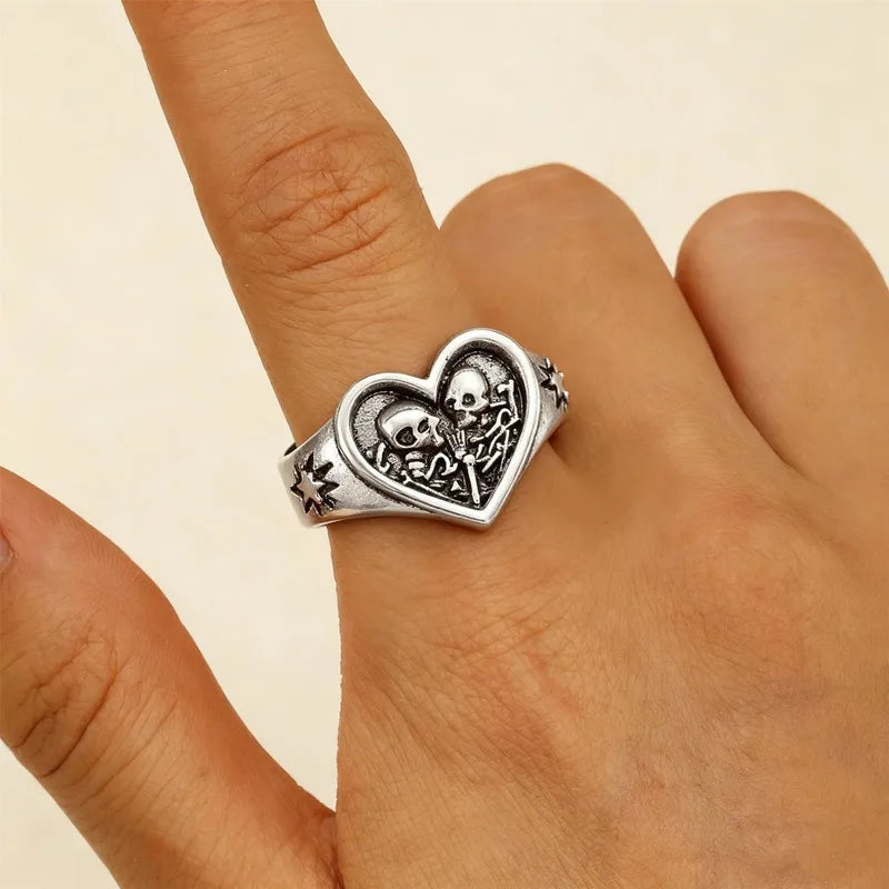 Personalized Gothic Skull Pirate Ring for Women, Halloween Dark Horror Fashion Party Opening Ring, Trendy Jewelry Accessories Vera Lux