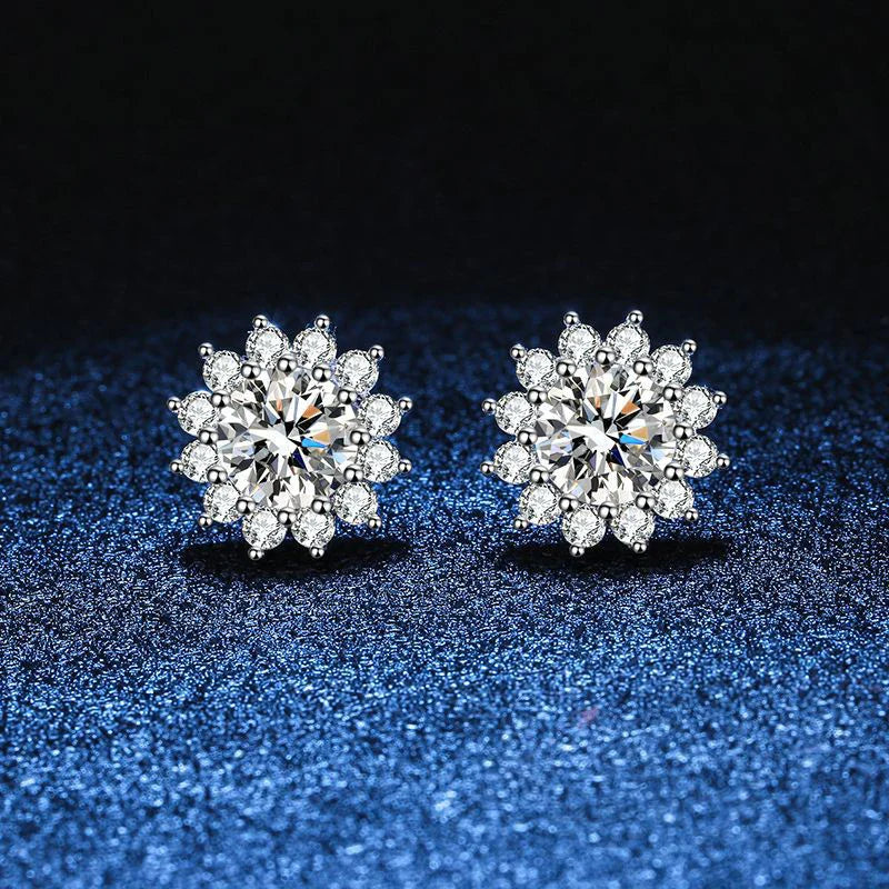 NeeTim 1CT Moissanite Earring For Women Girl 925 Sterling Silver Sparkling Diamond Ear Studs Wedding Engagement Jewelry Gift Vera Lux