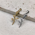 Trendy Rose Cross Design 18K Gold Plated Stainless Steel Pendants For Woman Man Vera Lux