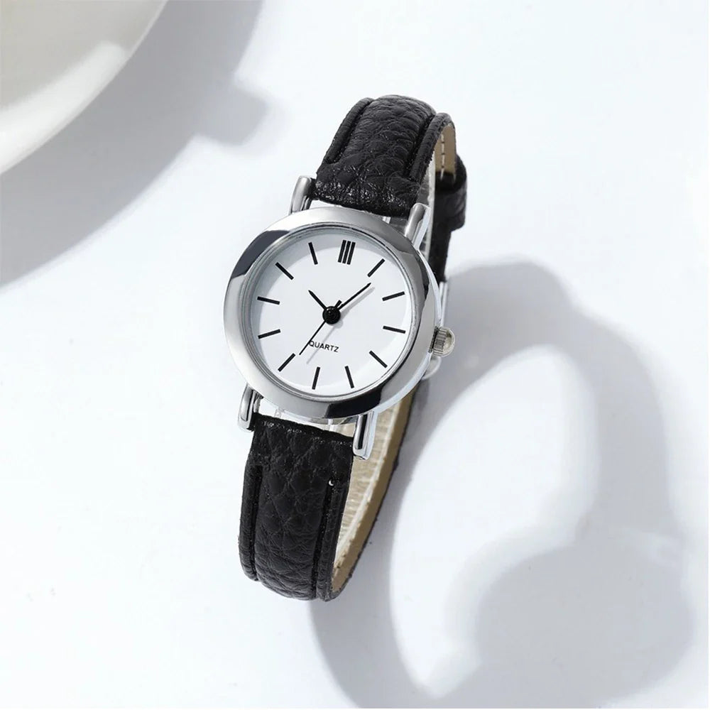 Fashion Small Dial Women Watches Casual Leather Band Quartz Watch Vera Lux