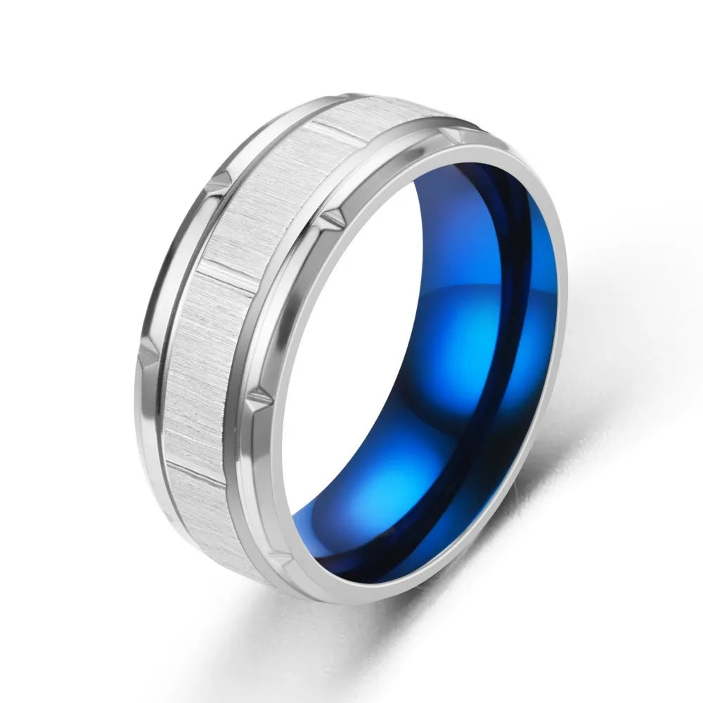 6 Colors Classic 8mm Tungsten Mens Ring Surface Brushed Stainless Steel Ring for Women Wedding Band Couples Jewelry Accessories Vera Lux