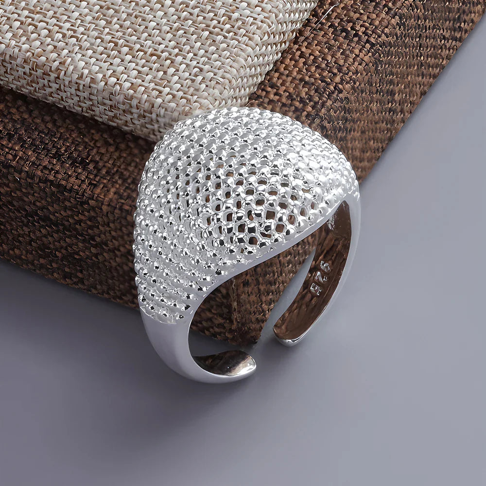 925 Sterling Silver Chain Knot Ring For Women Wrap Wide Band Rock Geometry Punk Jewelry Gift Wholesale Dropshipping Vera Lux
