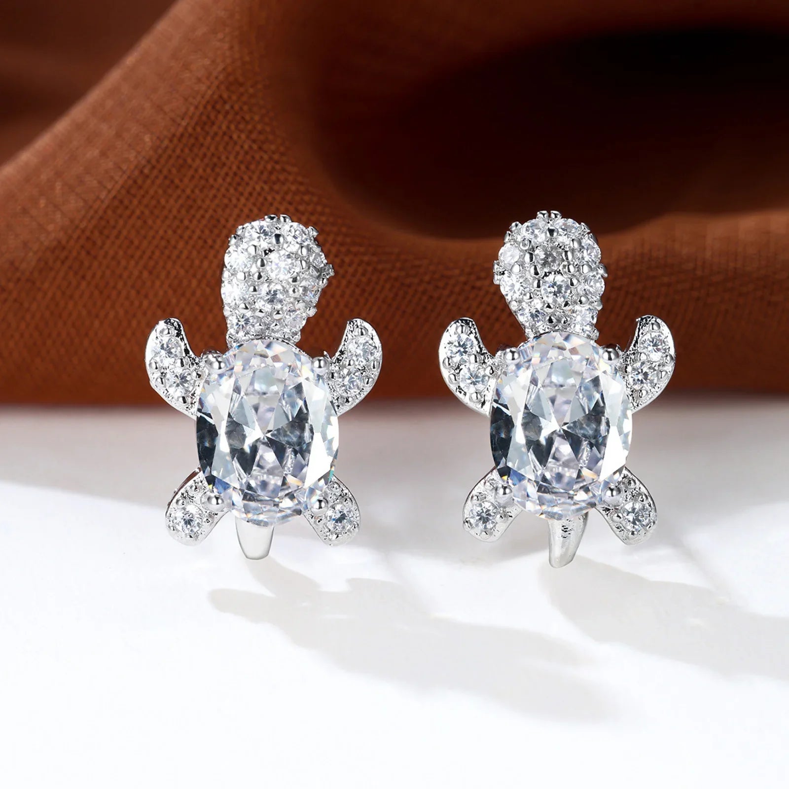 1 pair of S925 silver cute turtle shaped earrings with multiple colors to choose from, jewelry holiday gift for women Vera Lux