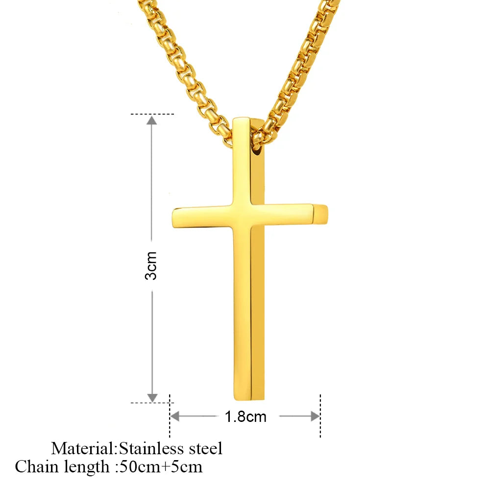 Cross Necklaces Streetwear Grunge Y2K Pendants Male Chains Christian Choker Fashion Stainless Steel Necklace For Women Jewelry Vera Lux