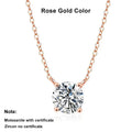NeeTim 1ct 2ct 3ct 5ct D VVS1 Moissanite Necklace for Women Sterling Silver 925 with Yellow Rose Gold Plated Lab Diamond Pendant Vera Lux