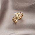 Korean Punk Cubic Zirconia adjustable ring for Women Office Party Friends Gifts Jewelry Accessories Vera Lux
