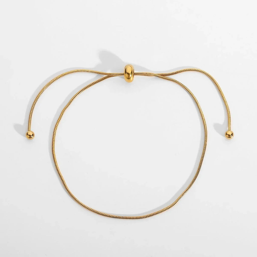 Korean Adjustable Stainless Steel Bracelet for Women Girl Men High Quality Design Gold Color Snake Chain Jewelry Wholesale Vera Lux
