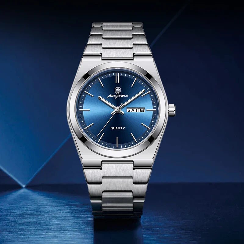 PAAZOMU Luxury Sport Quartz Man Wristwatch Waterproof Luminous Date Week Men Watches Stainless Steel Men's Watch Male Reloj+box Vera Lux