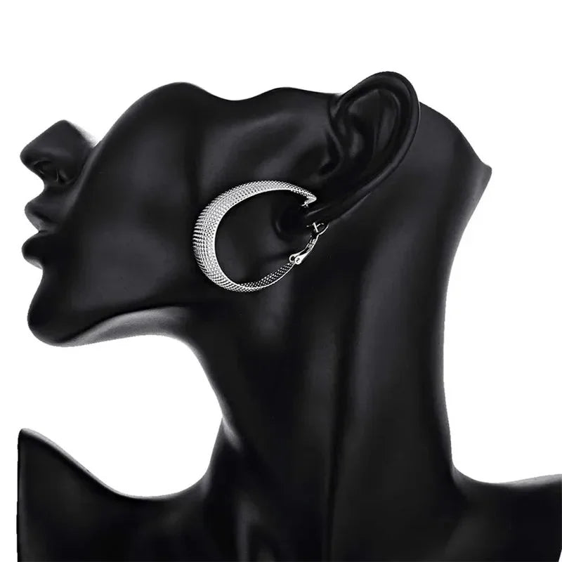 New 925 Sterling Silver Hoop Earrings For Women Wedding Gift Fine Europe Jewelry Christmas Gift Engagement Party Vera Lux