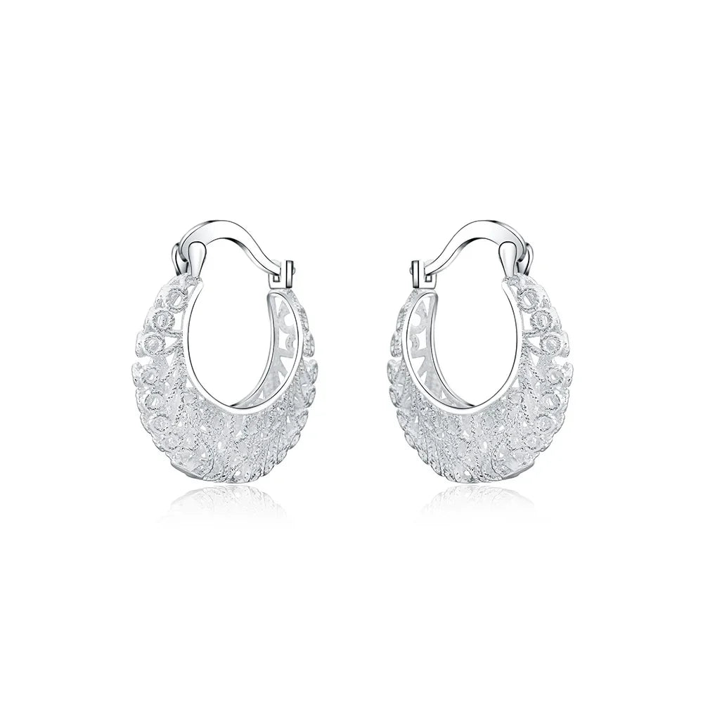 Hot Pretty 925 Sterling Silver Hollow Carved drop Earrings for Women retro Trend party Jewelry Christmas Gifts wedding Vera Lux