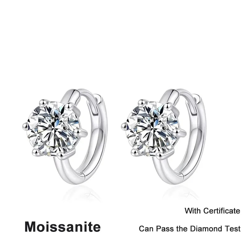 NeeTim 0.5ct 1ct Moissanite Earrings 925 Sterling Silver Lab Diamond Sparkling Party Wedding Studs Earring Designer for Women Vera Lux