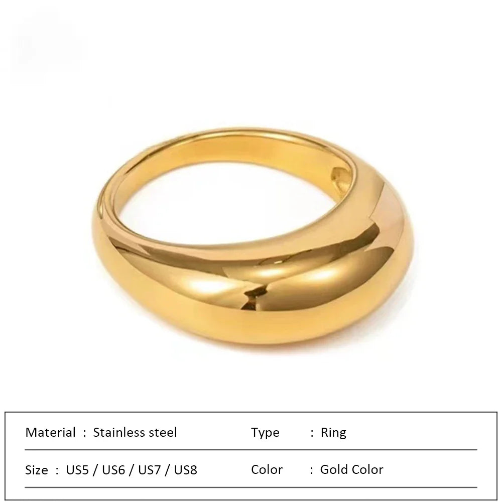 SUNIBI Fashion Simple Stainless Steel Rings for Women Arc Rings Jewellery Couple Anniversary Geometric Ring Size 5 6 7 8 Jewelry Vera Lux
