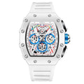 Luxury Watch Men's ONOLA Fashion Casual  Multifunctional Silicone Tape Waterproof Quartz Watch White Vera Lux