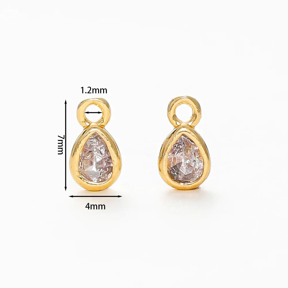 5/10pcs/lot Water-Drop Shape Pendants Wholesale 18K Gold Plated Cubic Zirconia Charm Pendants For DIY Necklace Jewelry Making Vera Lux