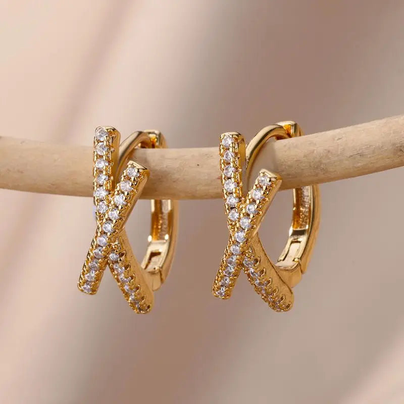 Zircon Evil Eye Earrings For Women Stainless Steel Gold Color Pendientes Piercing Earring Goth 2024 New In Jewelry aretes mujer Vera Lux