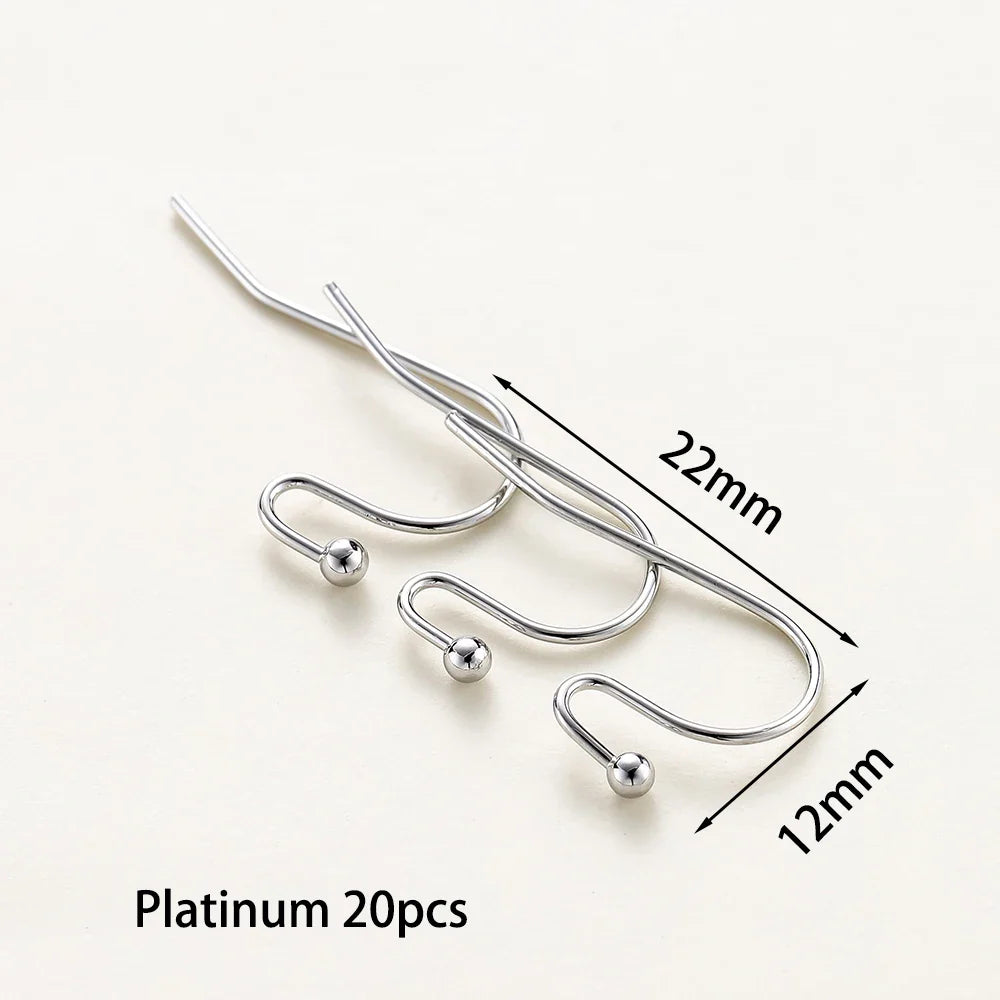 20pcs/lot 6 Styles 14K 18K Gold Plated Earring Wires With Ear Hook Earrings Clasp Findings Supplies For  DIY Jewelry Making Vera Lux