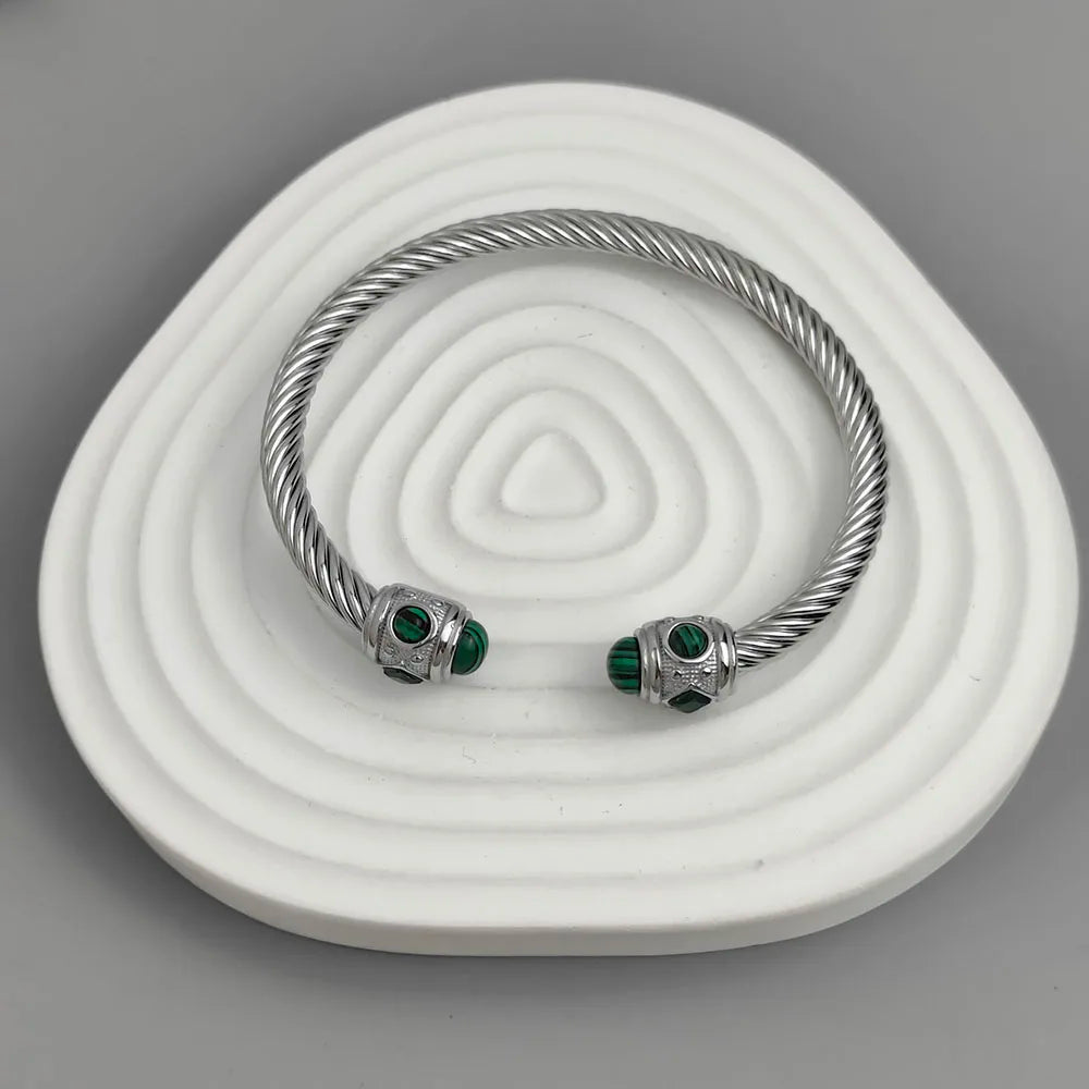 Original steel wire twist sapphire stainless steel women's bracelet, waterproof and rust-free, couple bracelet Vera Lux