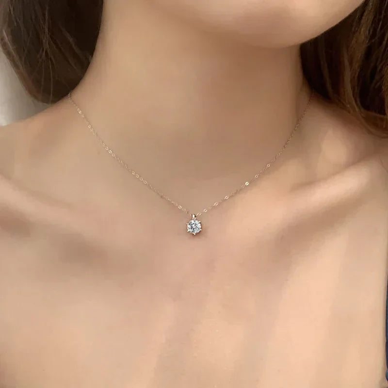 NeeTim 2.0ct VVS1 D Color Moissanite Necklace 925 Soild Sterling Silver Chain with Certificate Fine Jewelry for Woman Vera Lux