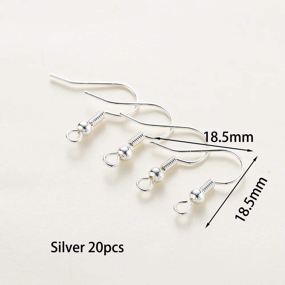 20pcs/lot 6 Styles 14K 18K Gold Plated Earring Wires With Ear Hook Earrings Clasp Findings Supplies For  DIY Jewelry Making Vera Lux