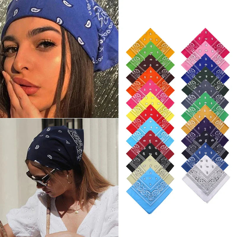 Hip Hop Women Bandana Scarf Girls Kids Punk Square Bandanas Headwear Fashion Bohemian Head Scarf Headbands Hair Accessories 2024 Vera Lux