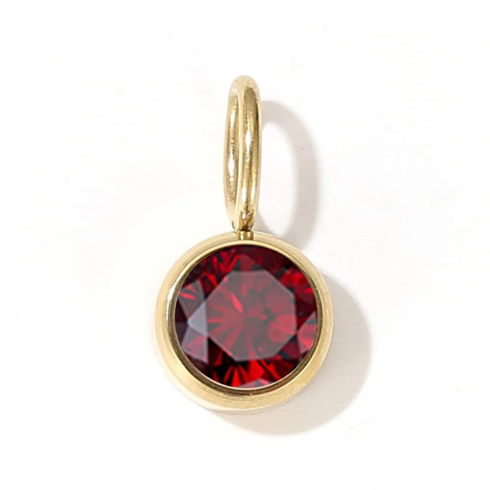 12 Color Birthstone Pendant Month Zirconia for Necklace Color Stone DIY Charms Accessories Birthday Gift Jewelry Vera Lux