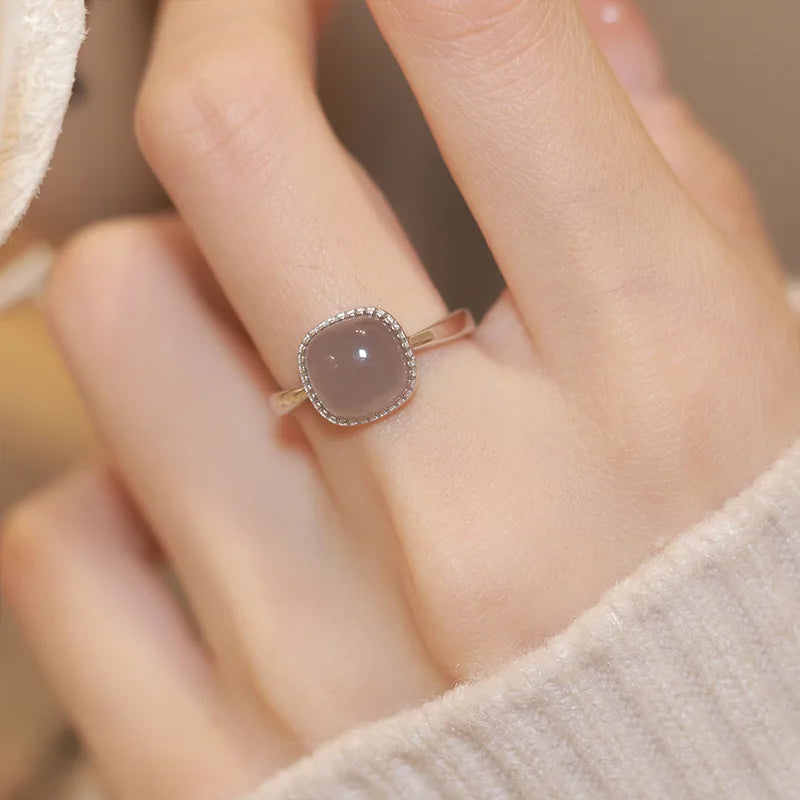 925 Sterling Silver plated Liquid Lava Hetian Jade Bamboo Ring for Women Girl Gift Irregular Vintage Jewelry Dropshipping Vera Lux