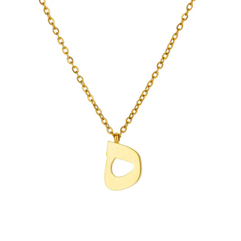 Arabic Letter Name Necklaces For Women Stainless Steel Alphabet Pendant Chain Choker Collar Femme Wedding Aesthetic Jewelry Bff Vera Lux