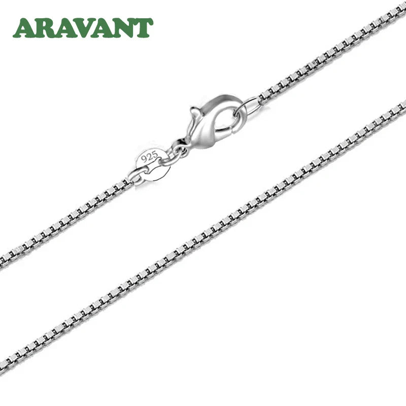 Aravant 925 Silver 2MM Box Chain Necklace Women Wedding Party Jewelry Vera Lux