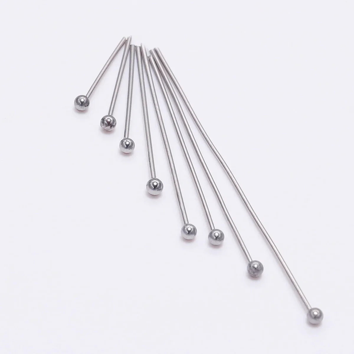 100pcs/Pack Stainless Steel 15-50mm Silver Ball Head Pins For Handmade DIY Jewelry Making Headpin Findings Accessories Vera Lux
