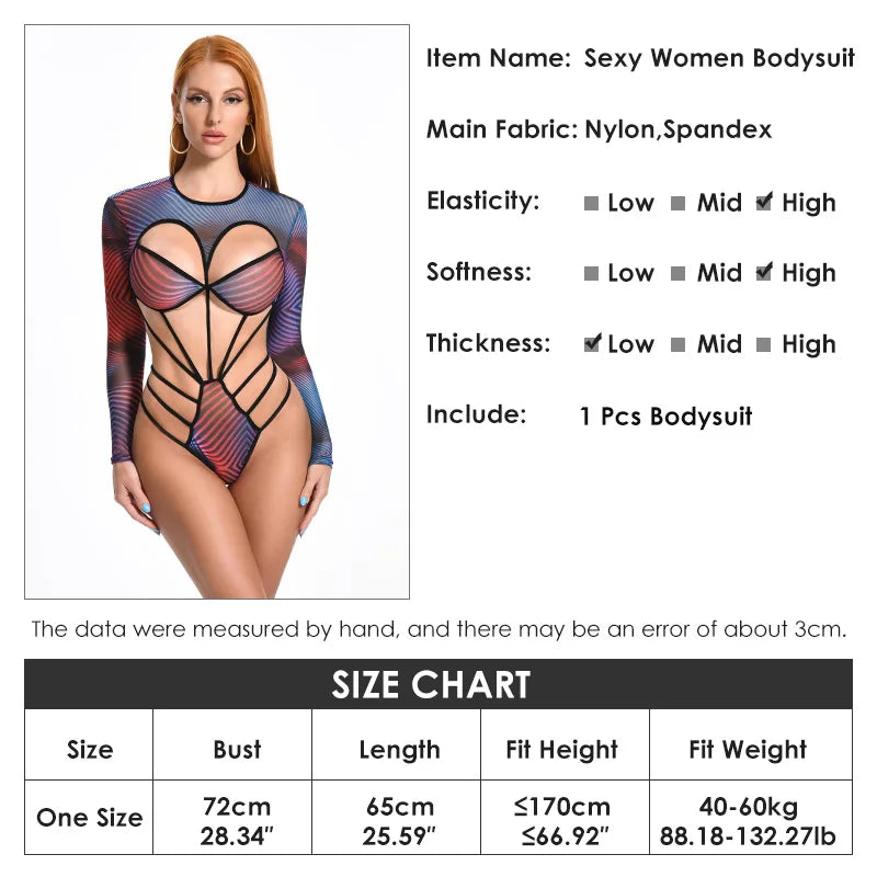 Sexy Colorful Jumpsuits for Women Bodysuit One Piece Leotard Long Sleeve Catsuit Erotic Lingerie Tights Female Sex Porno Costume Vera Lux