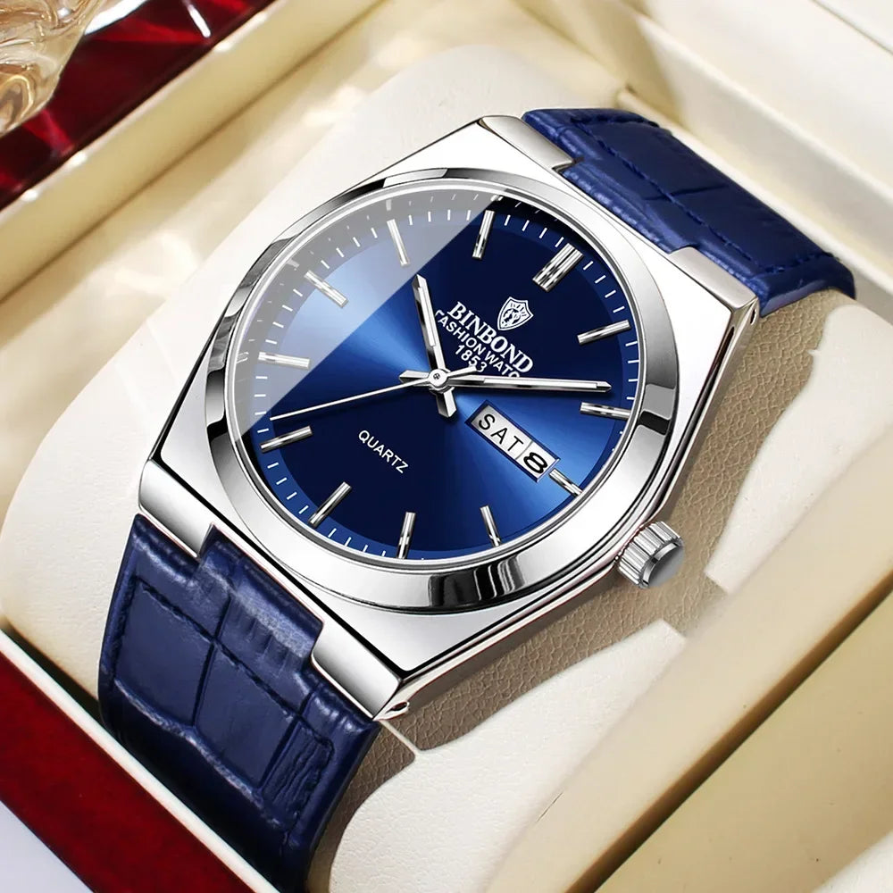 2026 Casual Business Leather Fashion Quartz Wristwatches Gold Clock Men Luxury Watch Automatic Watches Mens Gifts Montre Homme Vera Lux