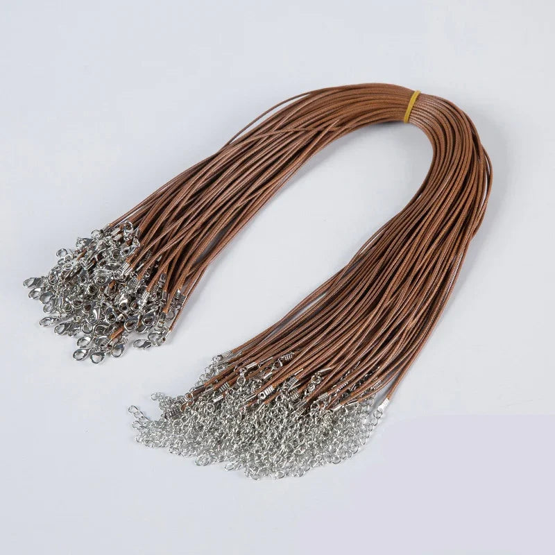 100Pcs Colorful Wax Leather Snake Necklace Women Men Cord String Rope Wire Extender Chain For Jewelry Making Bulk Wholesale Vera Lux