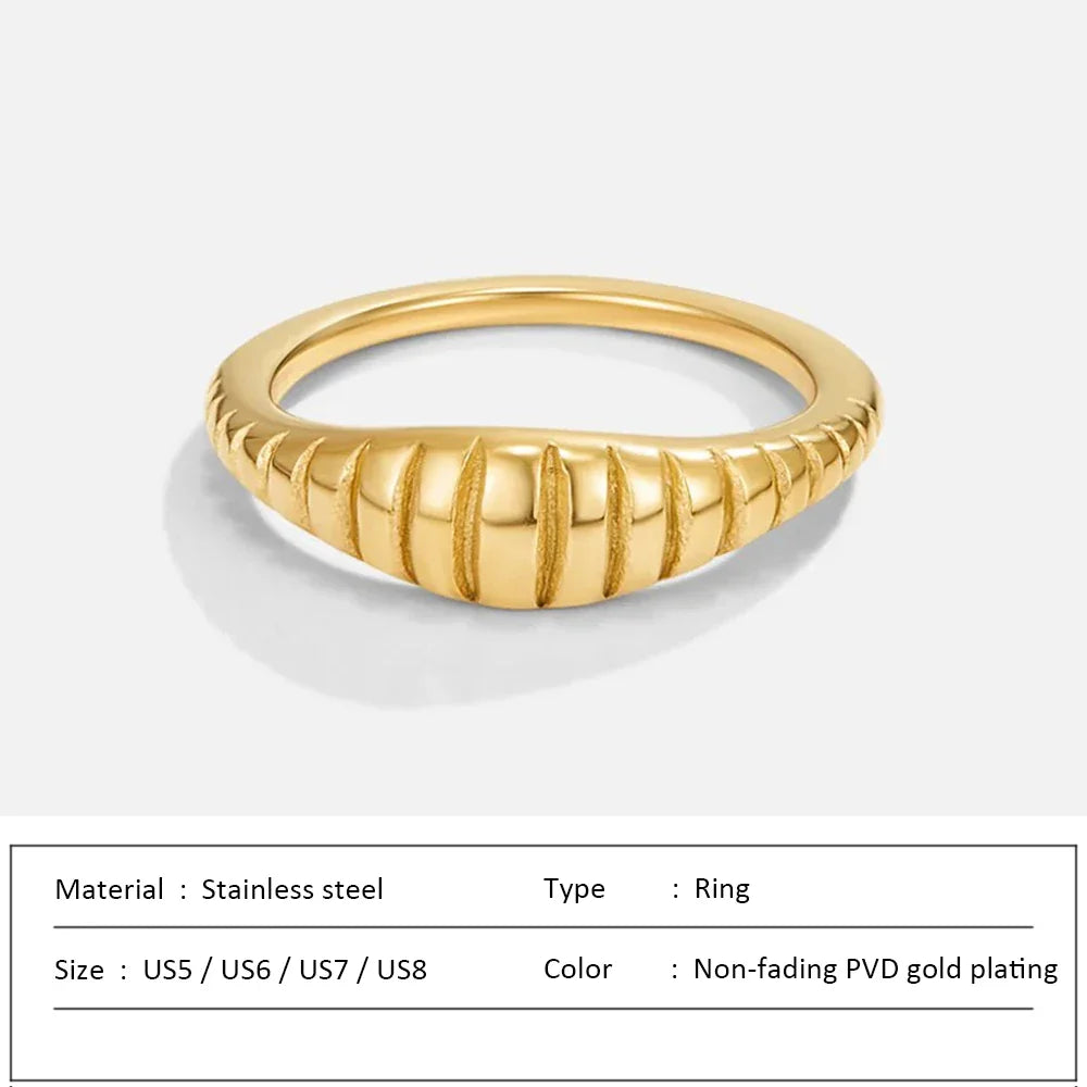 SUNIBI Stainless Steel Ring for Women And Men Fashion Style Texture Tail Classic Couple Rings Gifts Wedding Jewelry Wholesale Vera Lux