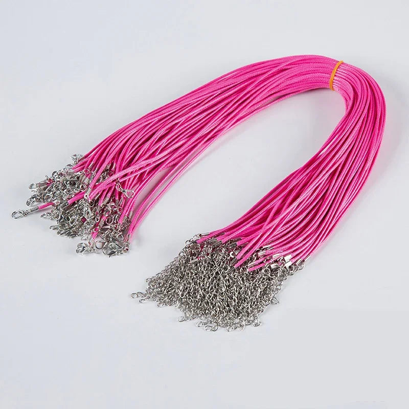 100Pcs Colorful Wax Leather Snake Necklace Women Men Cord String Rope Wire Extender Chain For Jewelry Making Bulk Wholesale Vera Lux