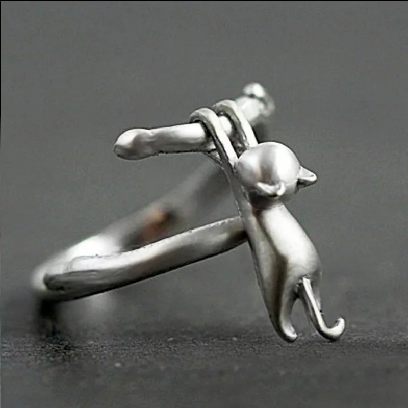 925 Sterling Silver Cat Branch Adjustable Rings For Women Wedding High Quality Jewelry Accessories Jewellery Argent 925 Vera Lux
