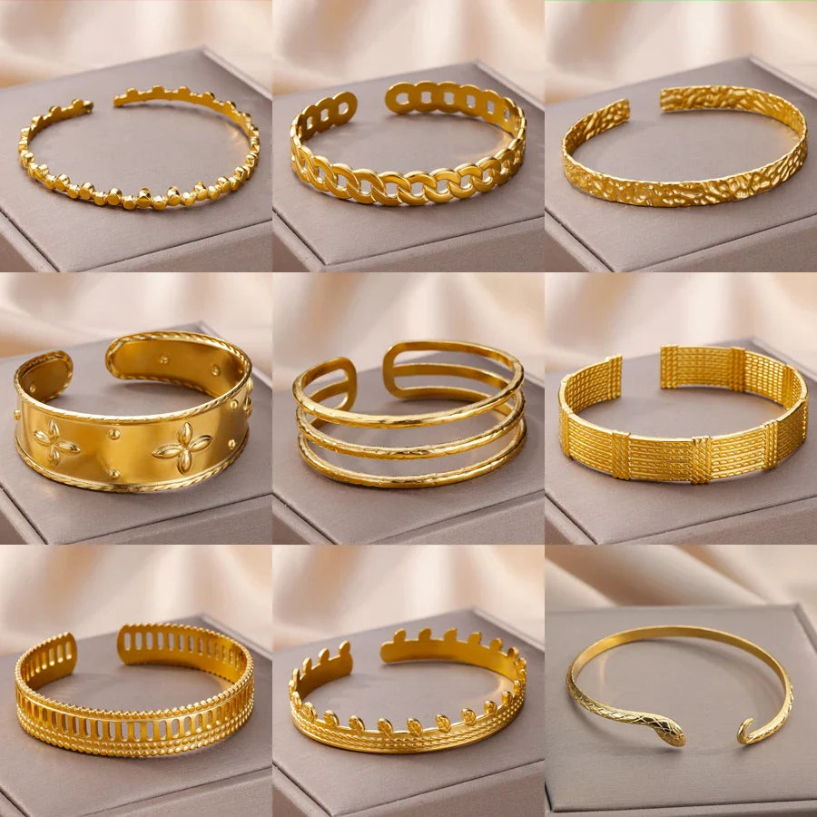 Jesus Bangles Bracelet for Women Stainless Steel Gold Color Luxury Bracelets New Trend Wedding Jewelry pulseras mujer bijoux Vera Lux