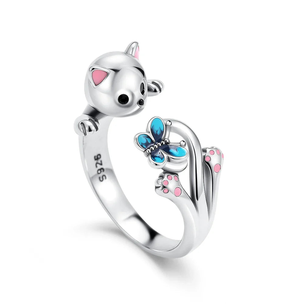 2026 Hot Selling 925 Silver Cute Puppy Flower Elephant Clover Ring Suitable for Wedding Rings, Jewelry Gifts Vera Lux