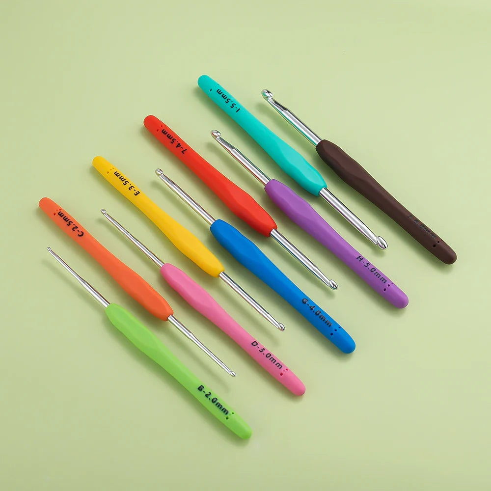 1pc Crochet Hooks Hand Knitted Crochet Colorful Rubber Handle Knitting Ergonomics Handle DIY  Jewelry Making Crochet Vera Lux