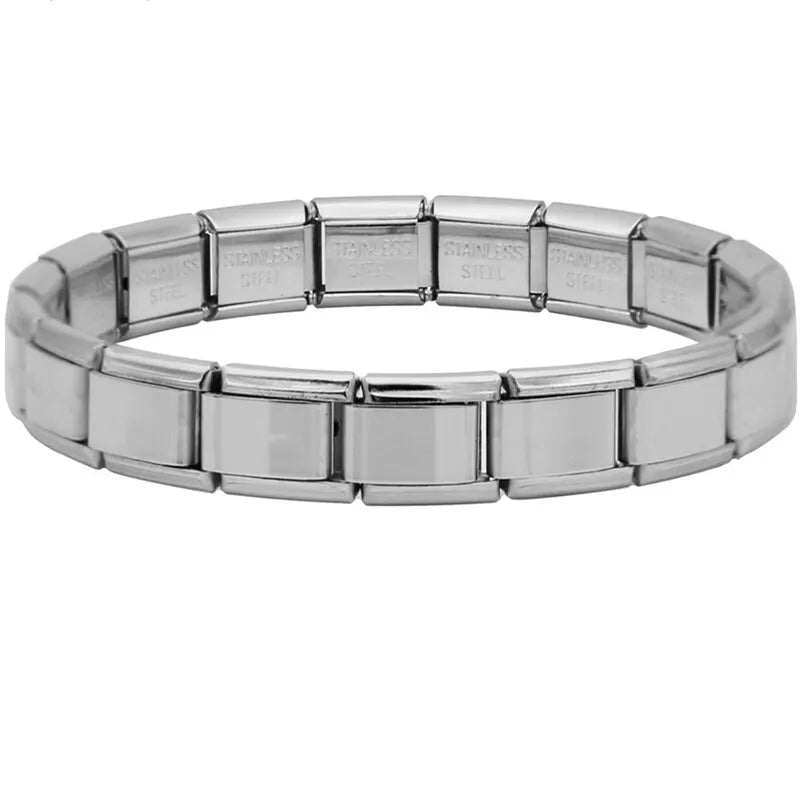 9 mm Wide Stainless Steel Bracelets Simple Trendy Style Daily Wear Silver-Color Charm Bracelet For Women On Party Unisex Style Vera Lux