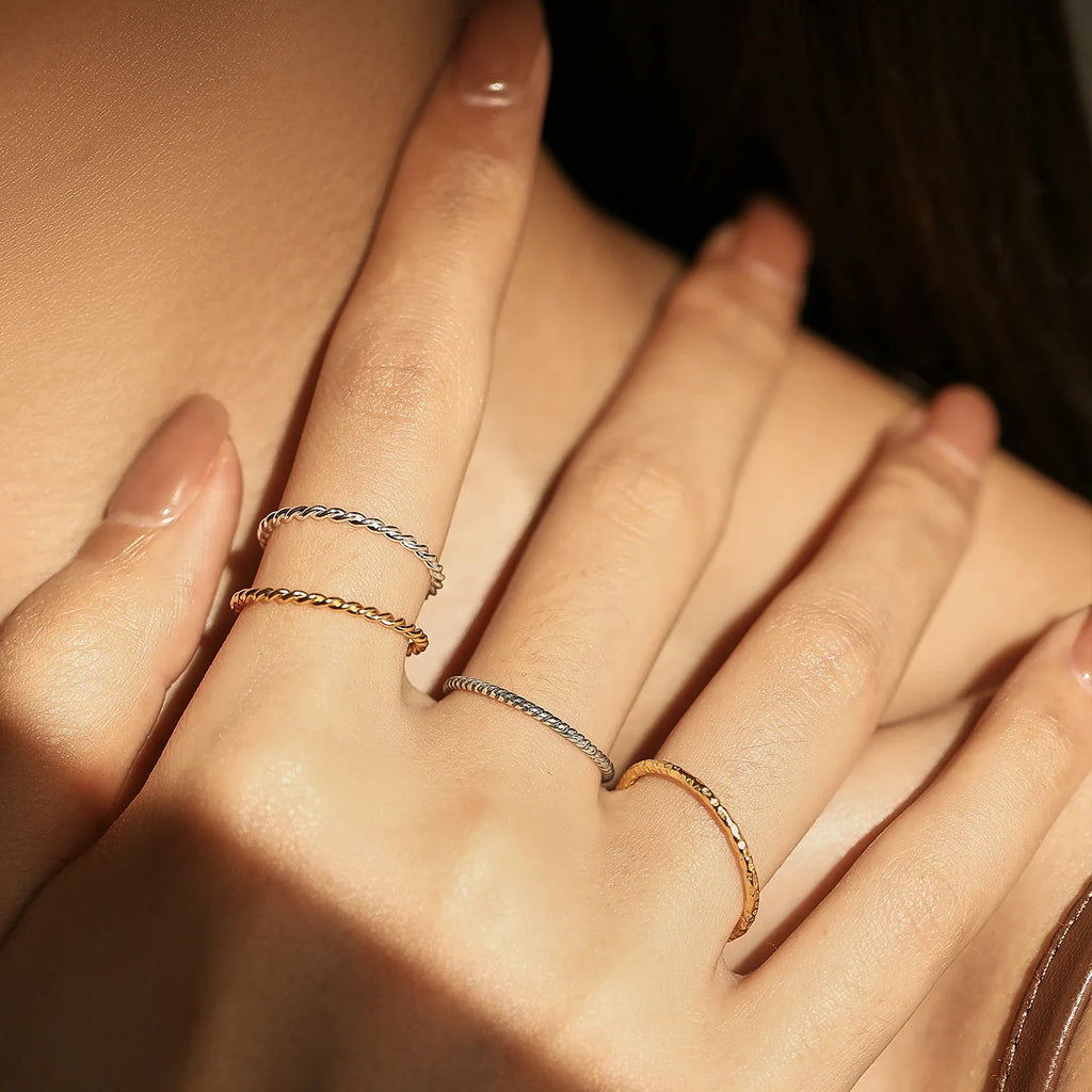 MODIAN 925 Sterling Silver Simple Fashion Stackable Ring Classic Wave Geometric Exquisite Finger Rings For Women Party Jewelry Vera Lux
