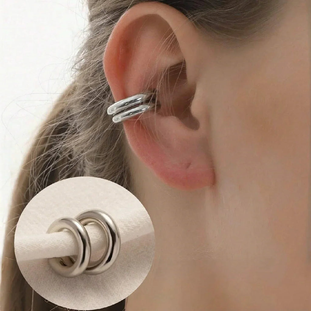Fashion Smooth Circle C Shape Clip Earrings For Women Lightweight Non-Piercing Cartilage Ear Cuff Daily Wear Jewelry Gifts 2025 Vera Lux
