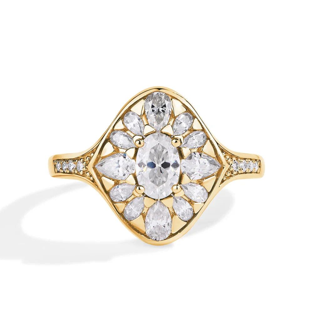 MINTYBOX 925 Sterling Silver Full Moissanite Engagement Ring For Women Oval Cut 0.5ct Diamond Rings Luxury Wedding Fine Jewelry Vera Lux